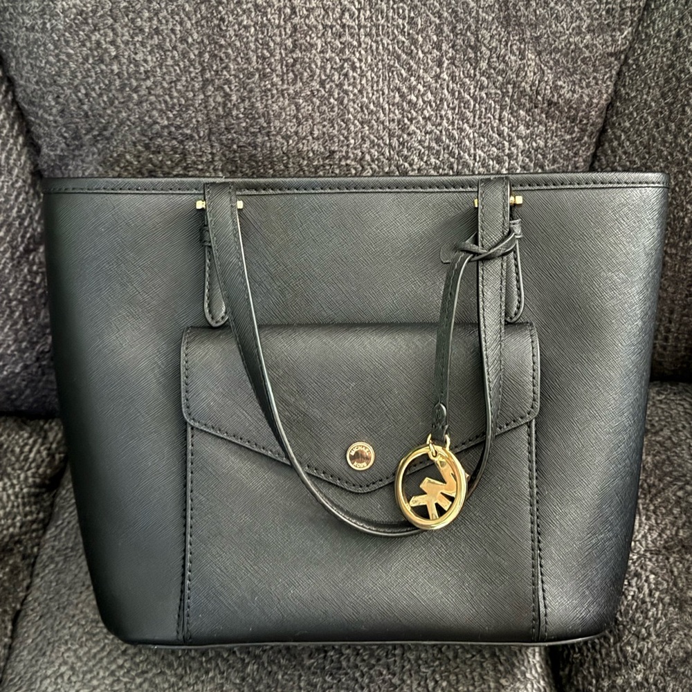 Black Leather Tote Bag